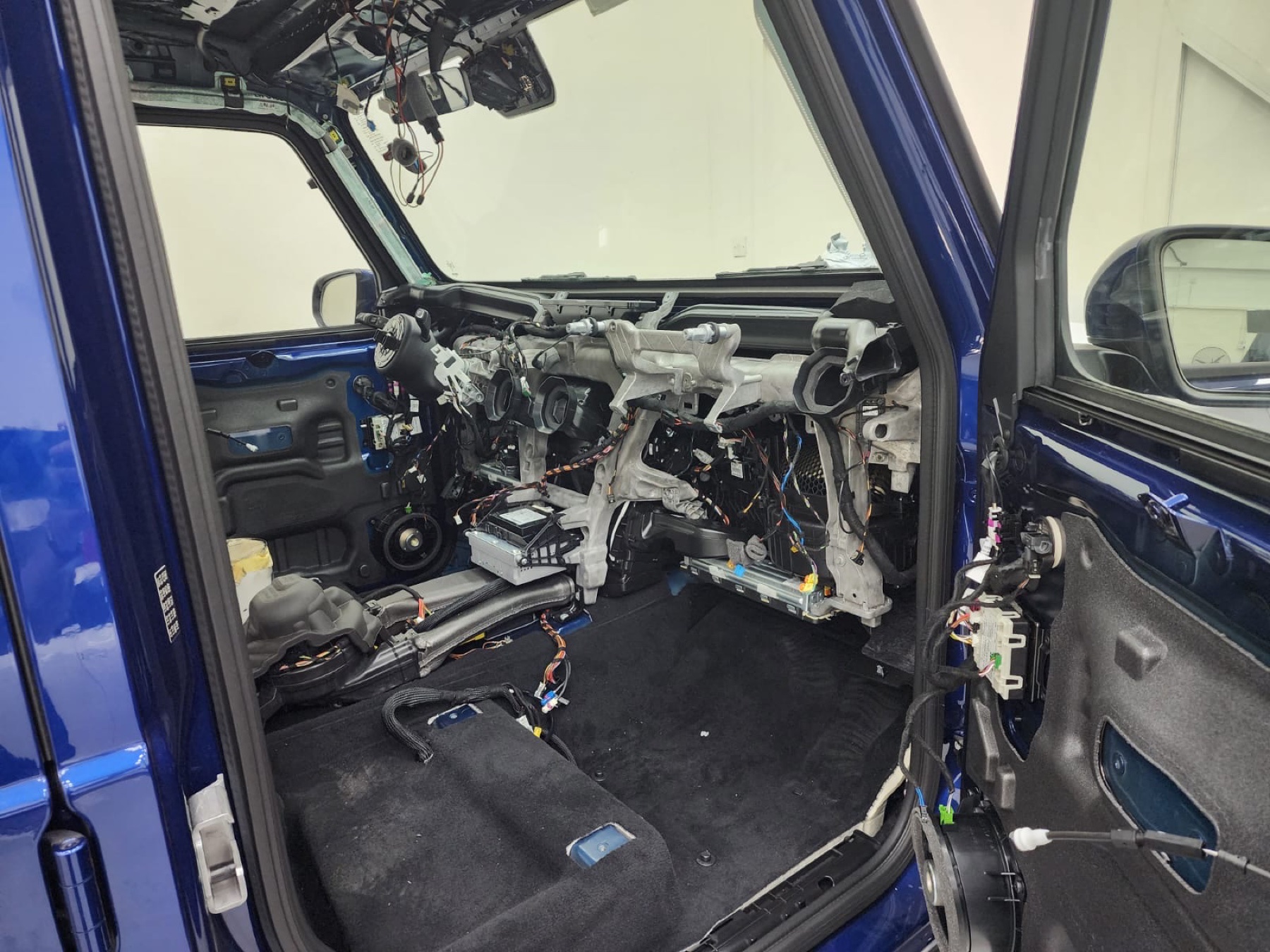 Mercedes-AMG G63 dashboard and cabin stripped down for a G 800-style conversion at Digi-Tec Dubai