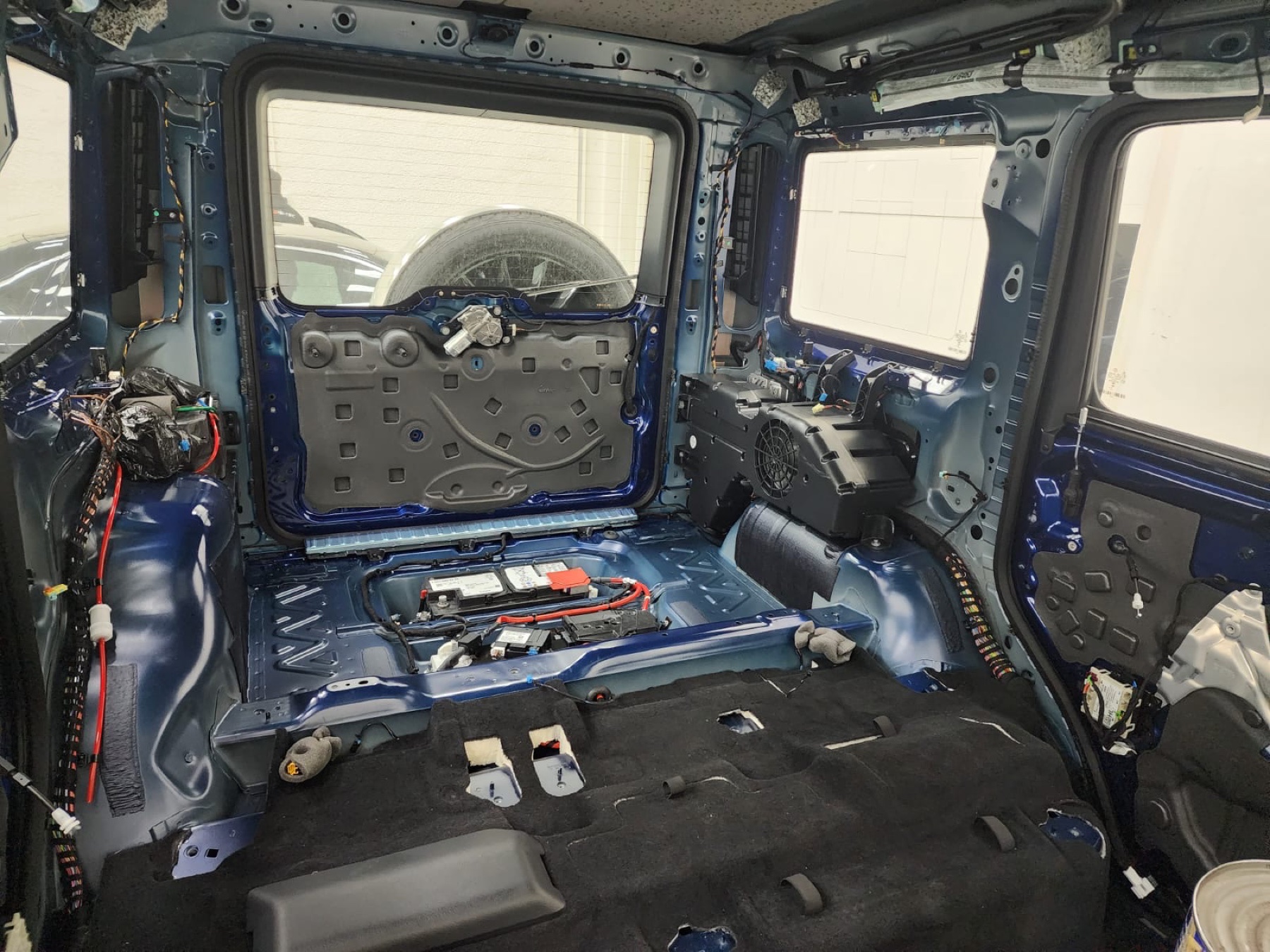 Mercedes-AMG G63 rear interior stripped down during BRABUS G 800-style conversion in Dubai