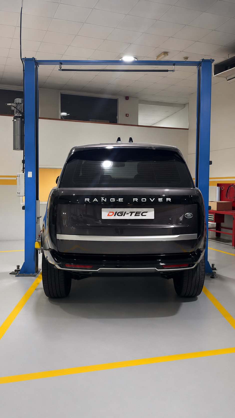 Range Rover inside the Digi-Tec specialist workshop in Al Quoz, Dubai